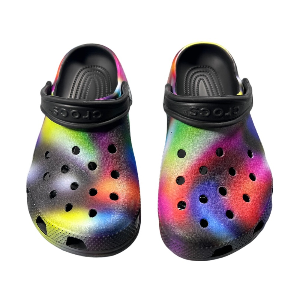 Crocs Classic Tie-Dye Clogs Youth Size 2 | Slip-On Comfort Shoes - Picture 4 of 7